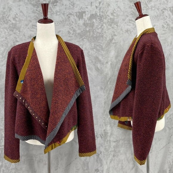 Vintage Alembika Red Open Cardigan Size 4 - Picture 1 of 10